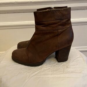 Clarks Dark Brown Heeled Boots